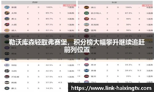 勒沃库森轻取弗赛堡，积分榜大幅攀升继续追赶前列位置